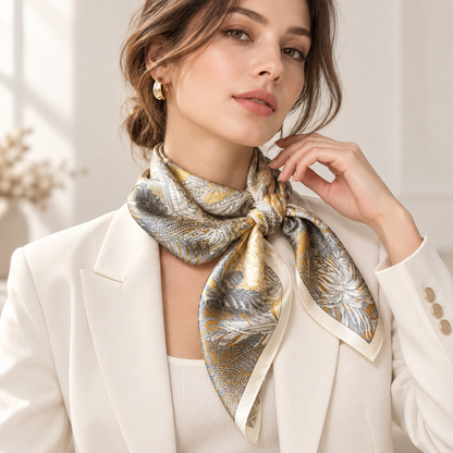 Gemviera | Gilded Eden Silk Scarf