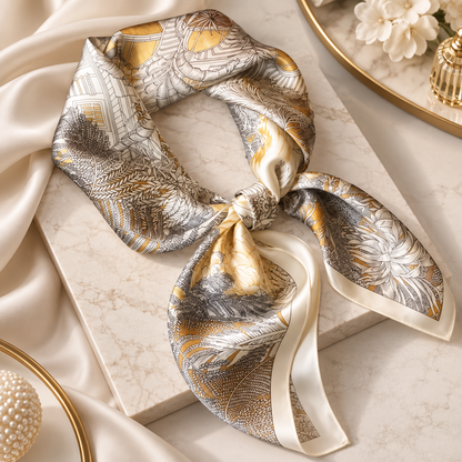 Gemviera | Gilded Eden Silk Scarf