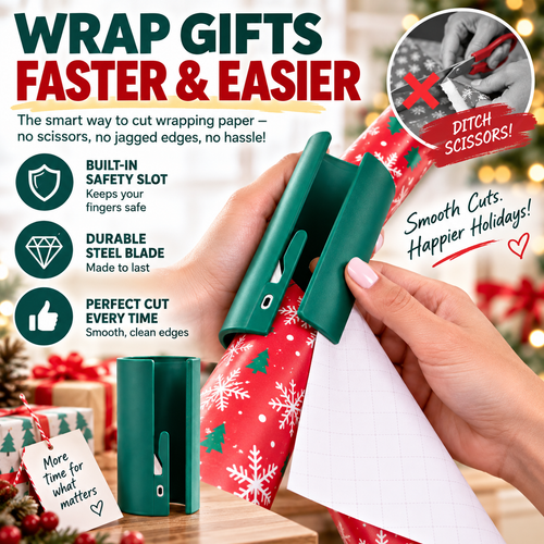 🔥LAST DAY: BUY 2 GET 1 FREE🎁 Gift Wrap Cutter — Clean, Straight Cuts in Seconds ✨