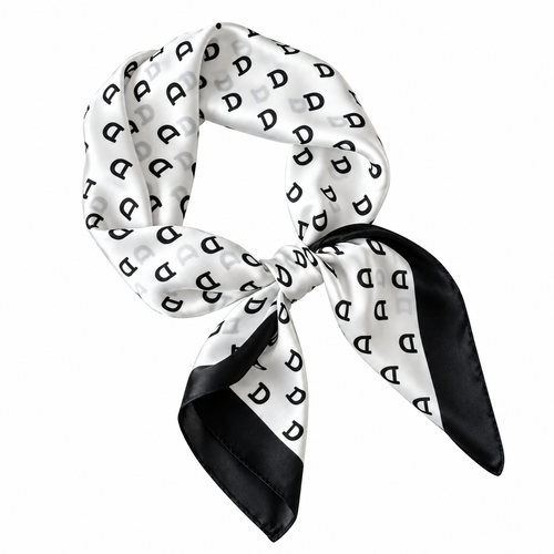 Gemviera | Monogram Noir Silk Scarf