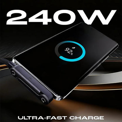 ⚡️240w super fast charging📱Invisible Holder Charger Cable with Stand